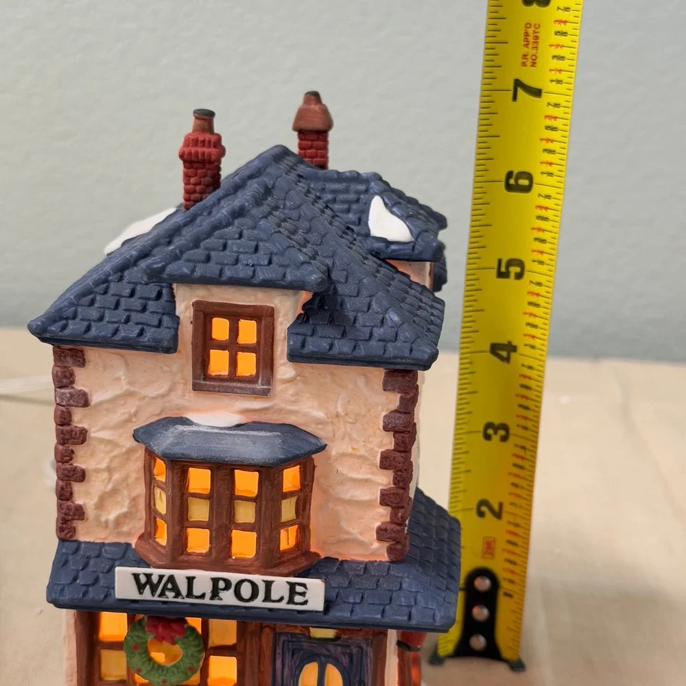 Walpole Tailors Lighted Christmas Village House English Storefront Decor 7 Inch